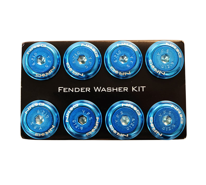 NRG Innovations FW-110SL - Fender Washer Kit with Rivets for Metal - Silver  (Set of 10)