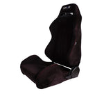 Reclinable Racing Seat Suede with Red Stitching