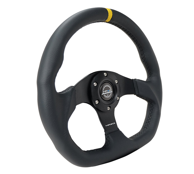 NRG Leather Steering Wheel 320mm Type-R Style With Red Stitch – RST-012R-RS