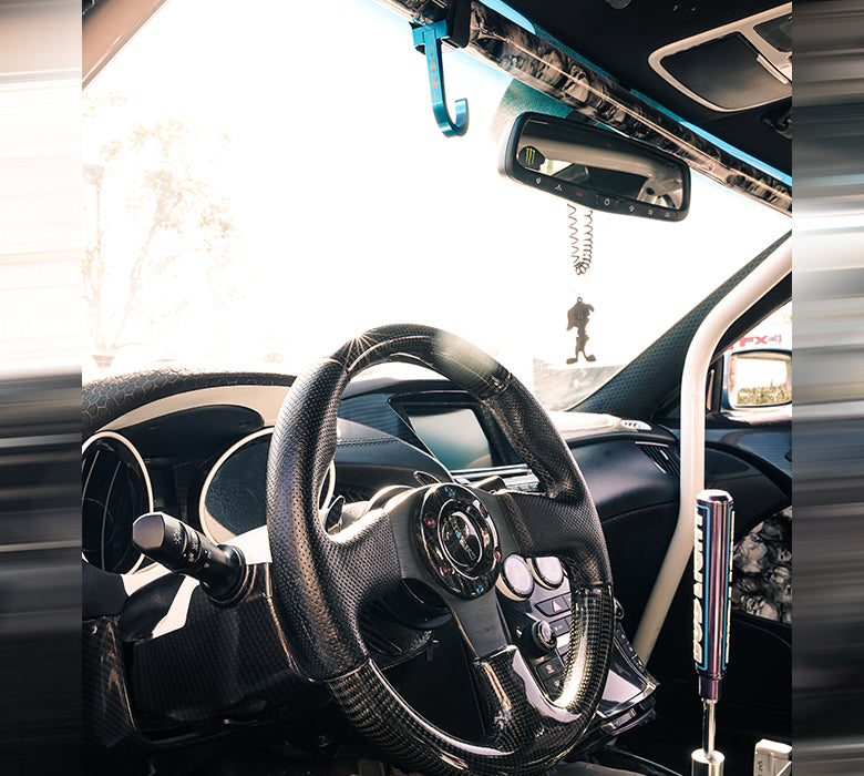 NRG Innovations Steering Wheel Hook - CNC Aluminum Neochrome Adjustable Strap