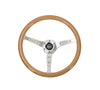 BAMBOO WOODGRAIN STEERING WHEEL CHROME