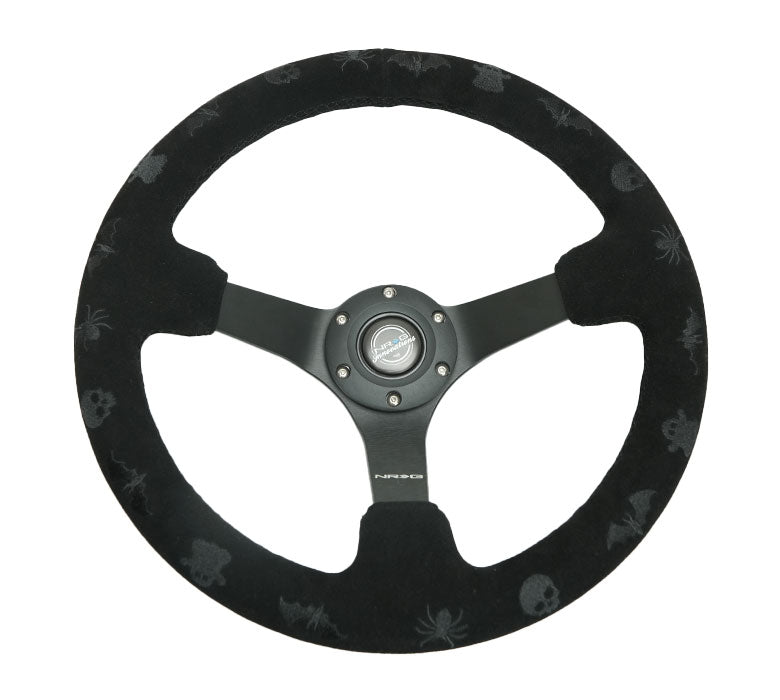 350MM 3" DEEP DISH SPOOKY STEERING WHEEL SUEDE