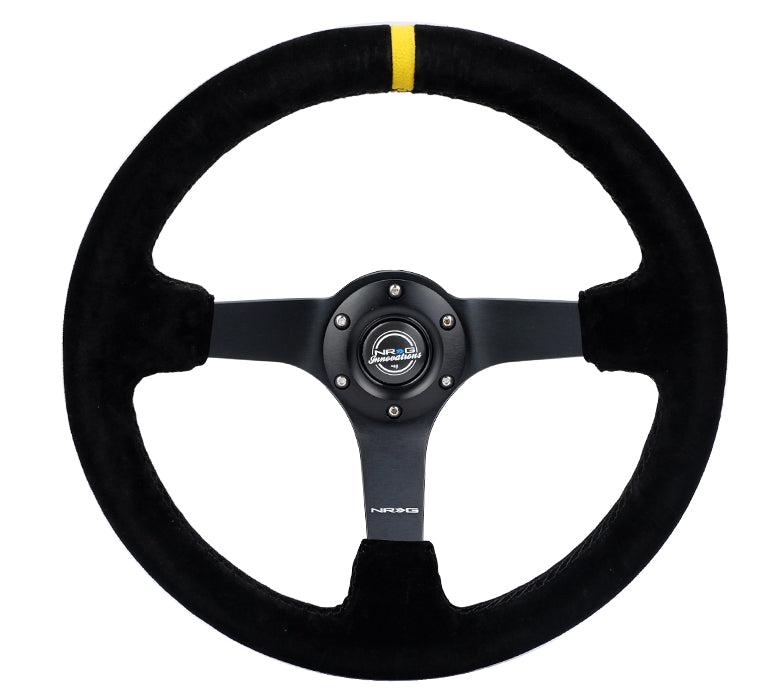 350mm Black Deep Dish Steering Wheel + Hub Adapter Kit For Honda Civic 1988-1991 EF